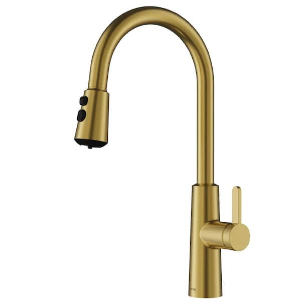 Elmsworth Single Handle Pull-Down Sprayer Kitchen Faucet in Spot-Free Brushed Gold
