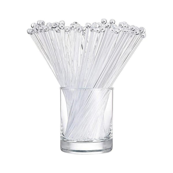 Clear Transparent Disposable Plastic Swizzle Sticks Tableware Round Top Stirrer Ball Head (100 Per Case)