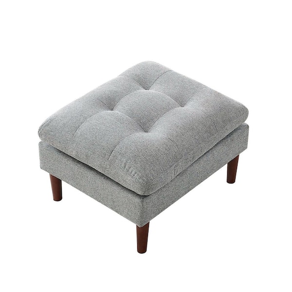 Comfortable Armchair with Ottoman, Modern Fabric Single Sofa Chair Accent  Chair with Solid Wood Legs, Single Sofa Reading Chair with Ottoman Footrest