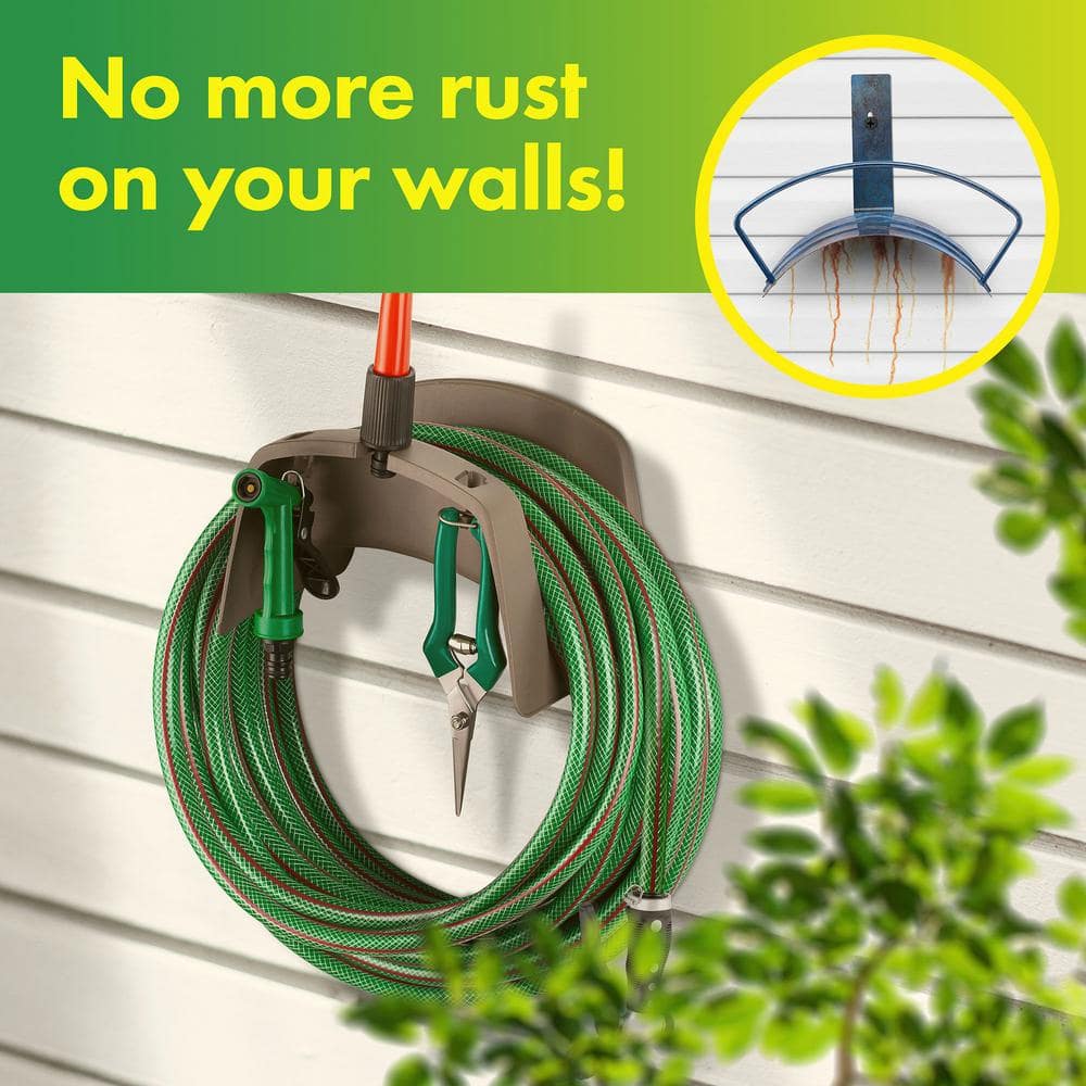 Weatherproof Brown Plastic Wall Mounted Hose Holder