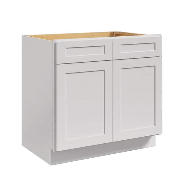 Hausvita 36 in. W. x 24 in. D x 34.5 in. H in Shaker Dove Plywood Ready to Assemble Sink Base Cabinets with Shelf
