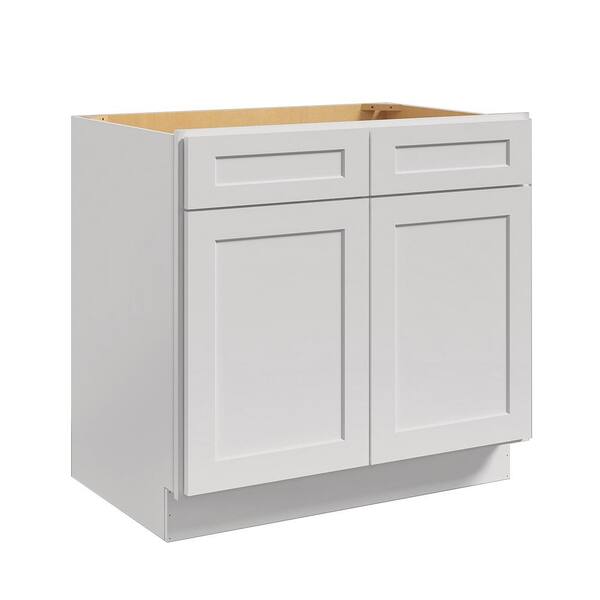 36 in. W. x 24 in. D x 34.5 in. H in Shaker Grey Plywood Ready to Assemble Sink Base Cabinets with Shelf