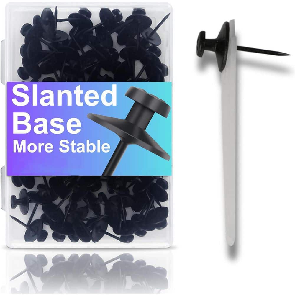 Black Metal Double-Headed Thumb Tacks for Wall Picture Hanging Heavy Duty P