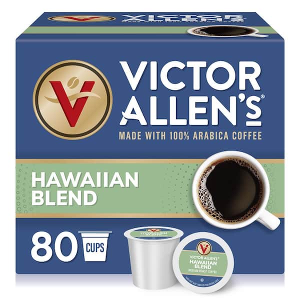 Victor Allen's Hawaiian Blend Medium Roast Single Serve Coffee Pods for Keurig K-Cup Brewers 80 Count (formerly Kona Blend)