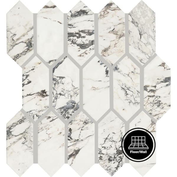 Daltile Lamora Marble Glacier 11 in. x 12 in. Glazed Ceramic Picket Mosaic Tile (700.8 sq. ft./pallet)