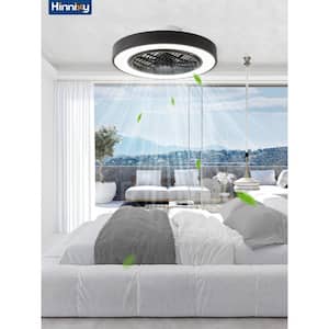 20 in. Smart Indoor Matte Black Flush Mount LED Ceiling Fan with Light Kit and Remote and App Control