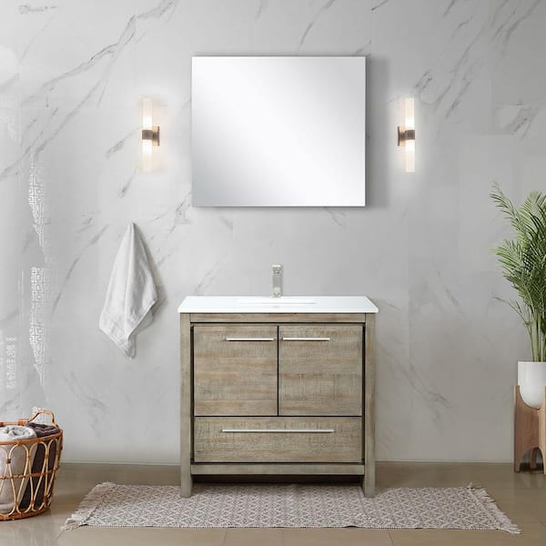 Lafarre 36 in W x 20 in D Rustic Acacia Bath Vanity and Cultured Marble Top