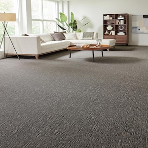 Star of the Show Sparkle Gray 37 oz. Polyester Pattern Installed Carpet