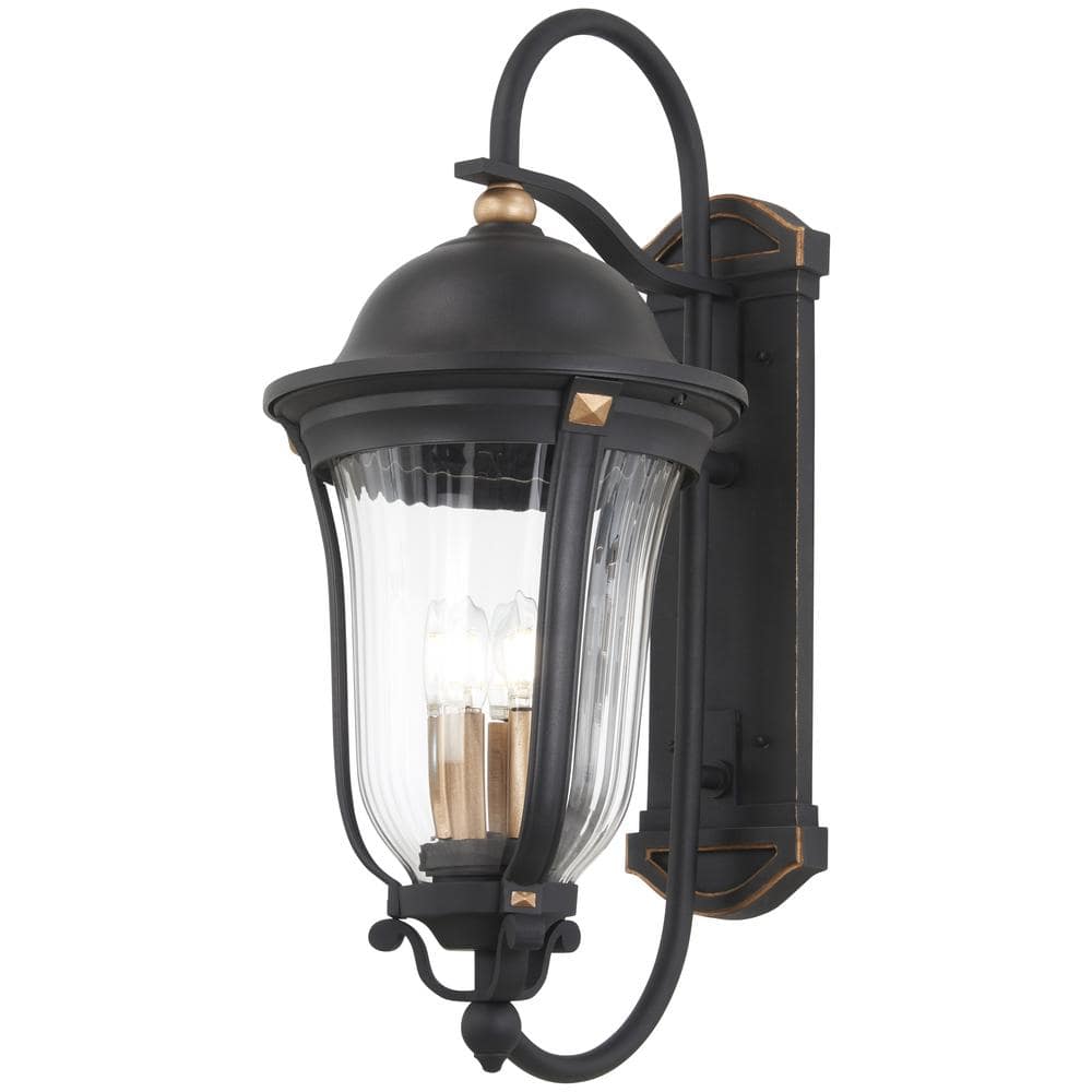 Minka Lavery Peale Street 3-Light Sand Black and Vermeil Gold