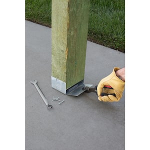 ABW ZMAX Galvanized Adjustable Standoff Post Base for 4x6 Actual Rough Lumber
