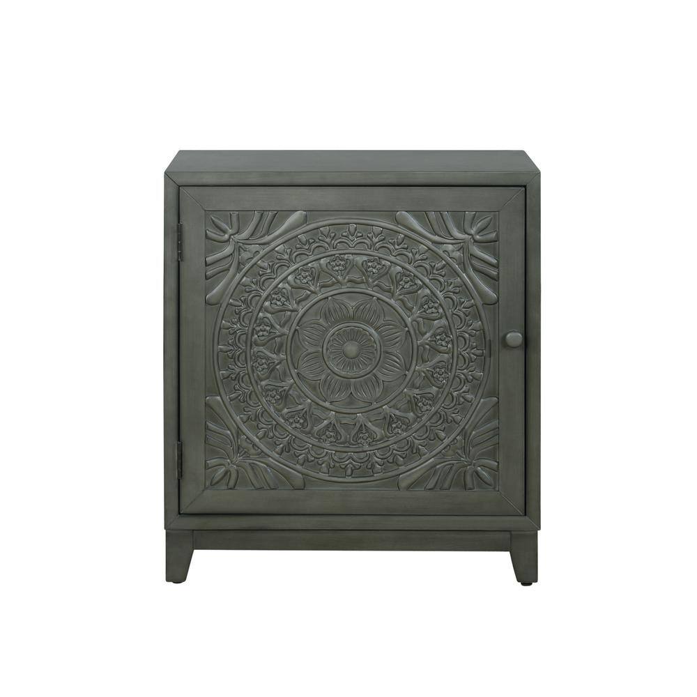 Powell Company Grace Dark Grey Finish Accent Storage Cabinet with Shelf ...