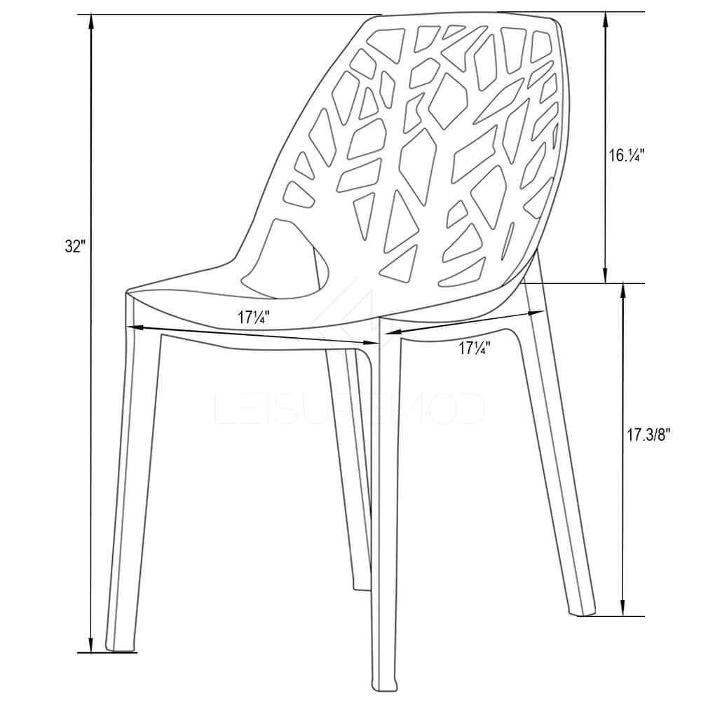 Cornelia Solid Taupe Stackable Plastic Side Chair with Tree Design