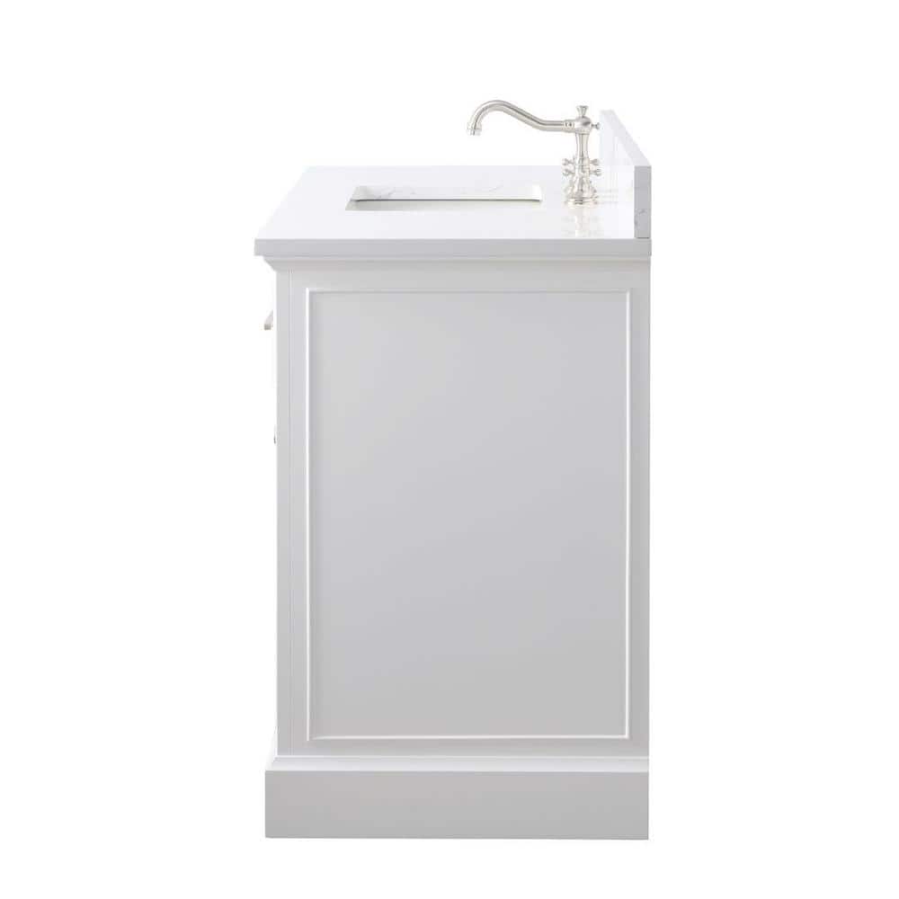 Thompson 48" White Solid Wood and MDF Single Vanity