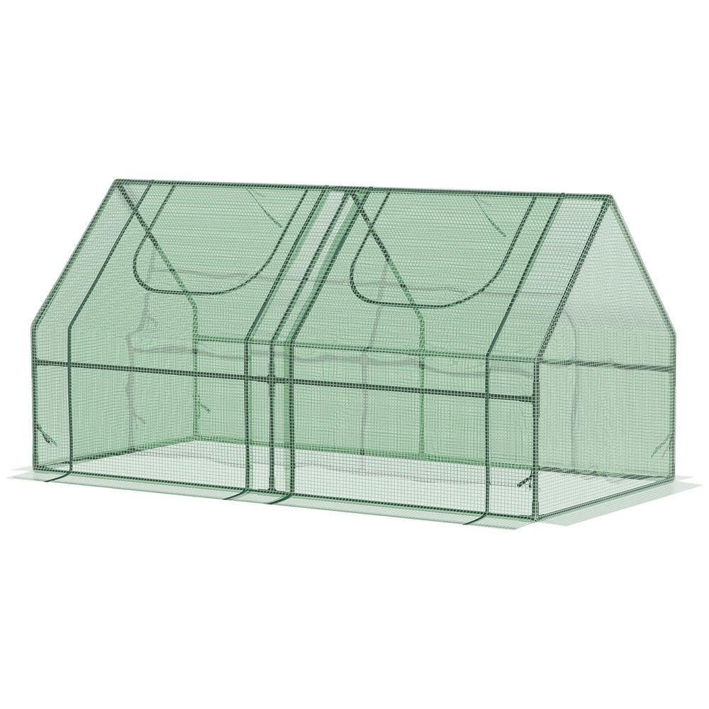 6 x 3 x 3 Portable Mini Greenhouse with Dual PE Covers, Steel Frame,Roll