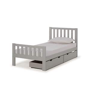 Aurora Dove Gray Twin Bed with Storage Drawers