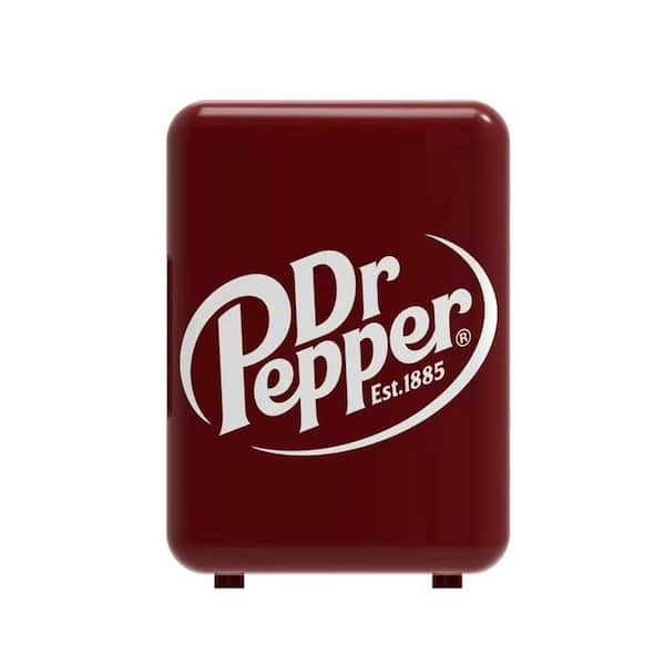 Unbranded 6.85 in. 0.15 cu. ft., 6 Can Retro, Mini Refrigerator in Red, Dr Pepper Themed without Freezer