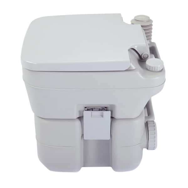 WELLFOR 5.3 Gal. Outdoor Indoor Gray Portable Toilet OP-HPY-70633