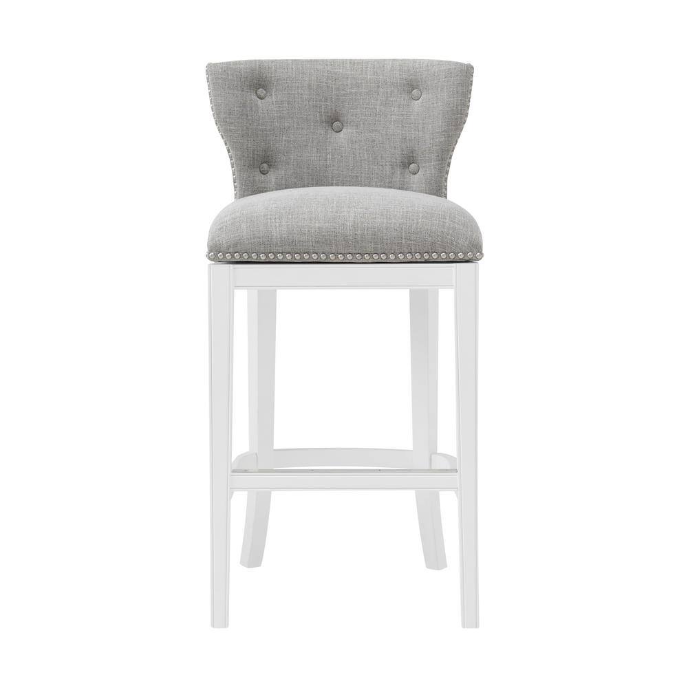 Miranda White Wood Swivel Bar Height Bar Stools - Set of 2
