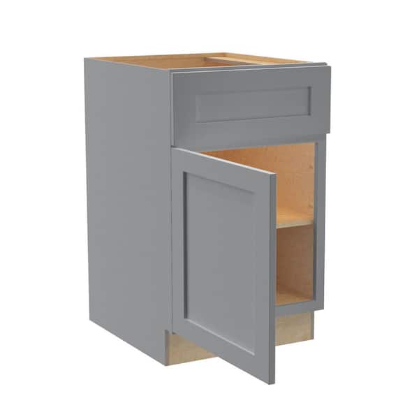 Newport 21 in. W x 24 in. D x 34.5 in. H Assembled Plywood Base Kitchen Cabinet in Pearl Gray with Soft Close LH