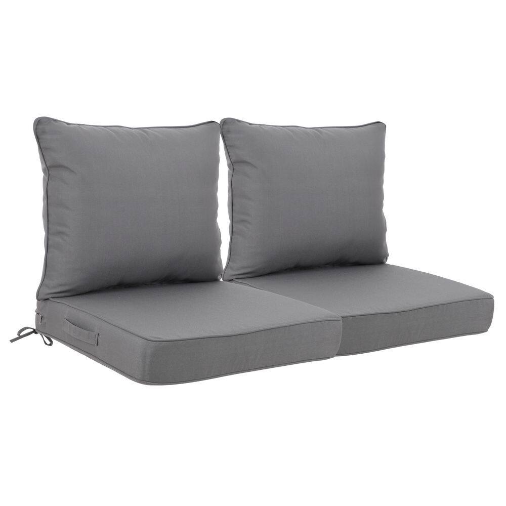 24 in. x 24 in. Outdoor Patio Chaise Lounge Cushion in Gray (Set of 2) price history on PriceWatchPro