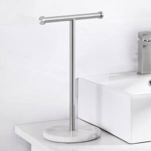 10.5 Hand Towel Holder Stand Marble Towel Rack Counter top in Brushed Stainless Steel