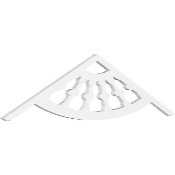Ekena Millwork 1 in. x 48 in. x 12 in. (6/12) Pitch Classic Wagon Wheel Gable Pediment Architectural Grade PVC Moulding