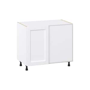 Mancos Bright White Shaker Assembled Blind Base Kitchen Cabinet Right Opening (39 in. W x 34.5 in. H x 24 in. D)