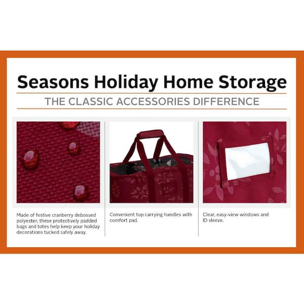 Classic Accessories Seasons Ornament Organizer and Storage Bin  57-005-014301-00 - The Home Depot