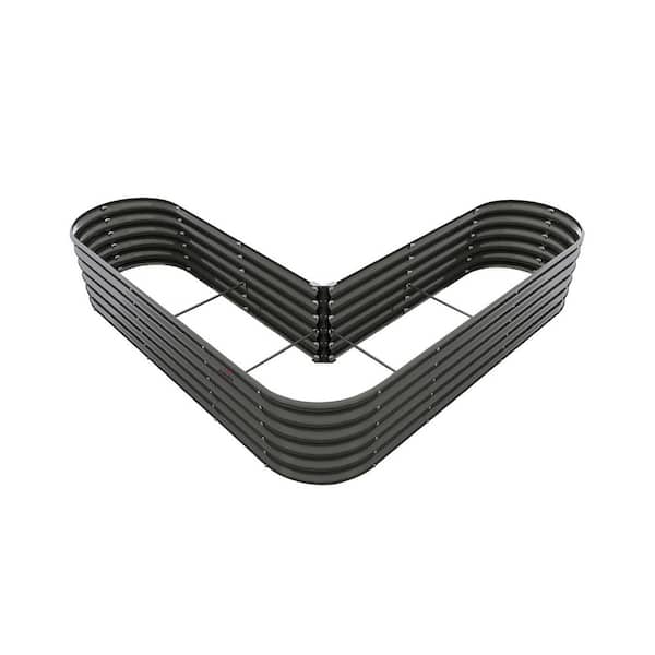 81 in. x 81 in. x18 in. Patio Outdoor Gray Heart-Shaped Anti-Rust Galvanized Steel Raised Garden Beds