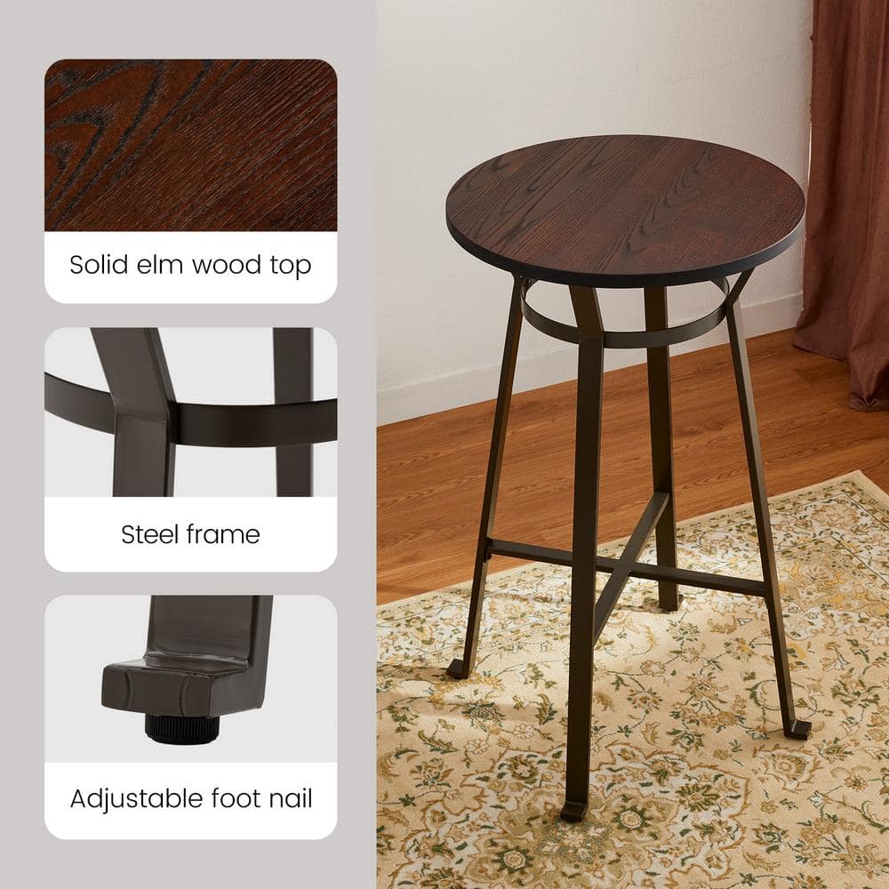 Farmhouse 41" Round Reclaimed Wood Bar Height Table