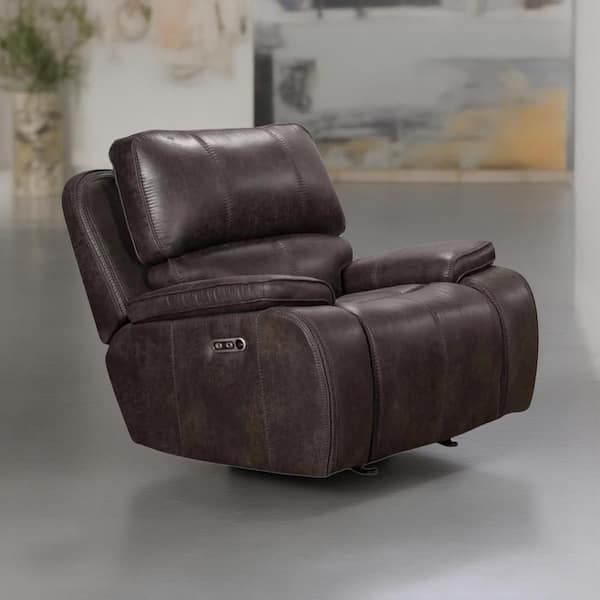 Talo Charcoal Gray Fabric Glider Power Recliner Chair with USB Port