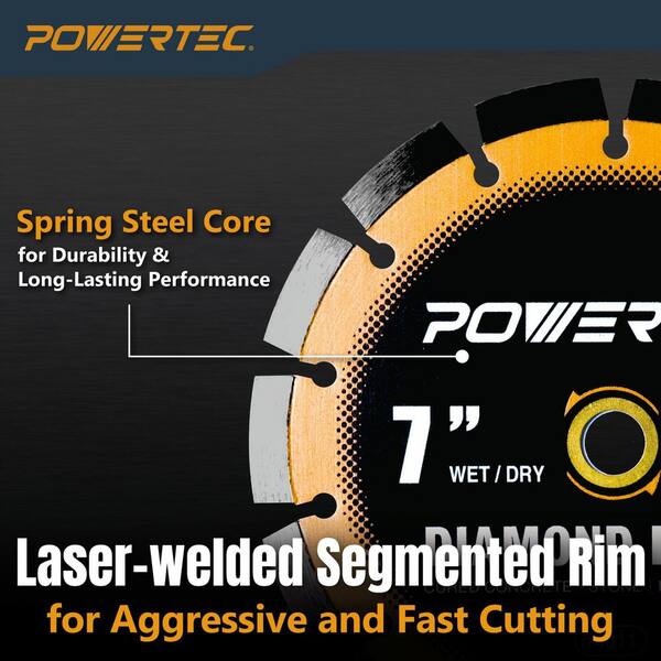 LAVA “PRIME CUTS” POWERTEC 7 in. Laser-Welded Segmented Rim Diamond Blade for Wet