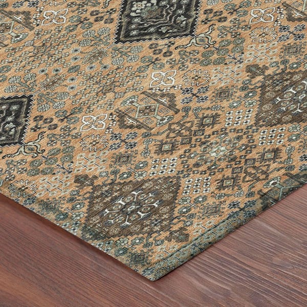 Chantille Machine Washable Indoor/Outdoor Abstract ACN2477 Copper 5 ft. x 7 ft. 6 in. Area Rug