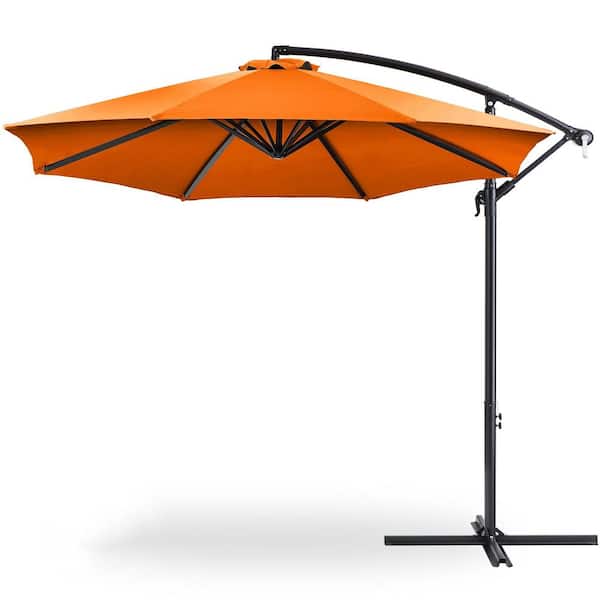 Unbranded 10 ft. Steel Cantilever Tilt Patio Umbrella in Orange