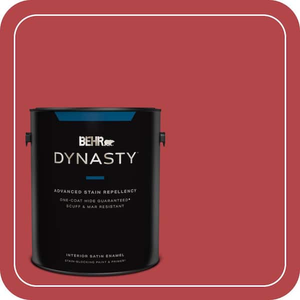 BEHR DYNASTY 1 gal. Home Decorators Collection #HDC-SM14-10 Intrigue Red Satin Enamel Interior Stain-Blocking Paint and Primer