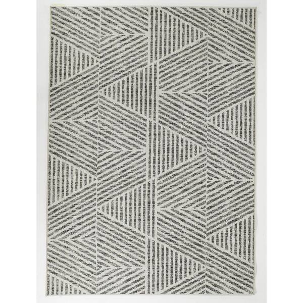 BALTA Darcy White 5 ft. 3 in. x 7 ft. Stripe Indoor/Outdoor Area Rug