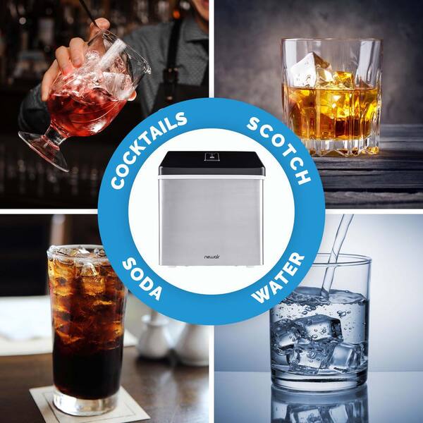 WATOOR Countertop Ice Cube Maker Ice Machine, 45Lbs/24H, 24 pcs Square  Clear Solid Ice Cube in 15 Mins, Stainless Steel Ice Cube Maker with Ice  Scoop