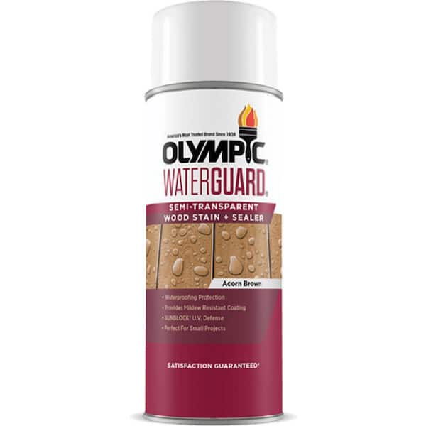 Olympic WaterGuard 11.75 oz. Acorn Brown Semi-Transparent Exterior Wood Stain Plus Sealer