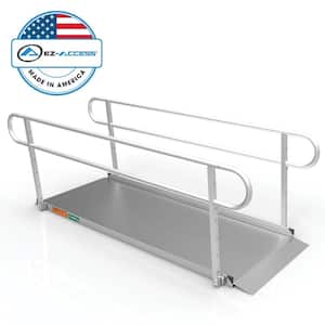 GATEWAY 3G 8 ft. Aluminum Solid Surface Wheelchair Ramp with 2-Line Handrails