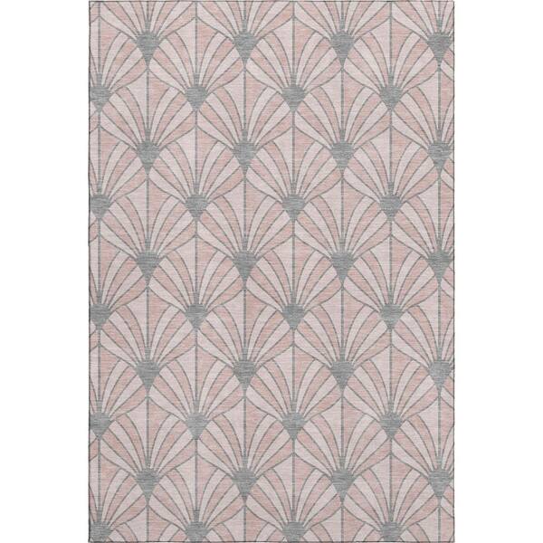 Mayfield Premium Machine Washable Abstract AMF2426 Pink 10 ft. x 14 ft. Area Rug