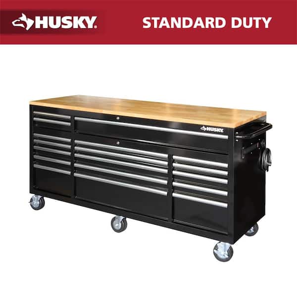 Tool Storage 72 in. W Standard Duty Gloss Black Mobile Workbench Tool Chest