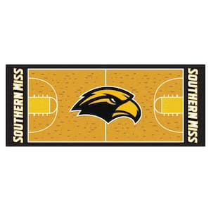 NCAA University of Southern Mississippi Gold 3 ft. x 6 ft. Basketball Runner Rug