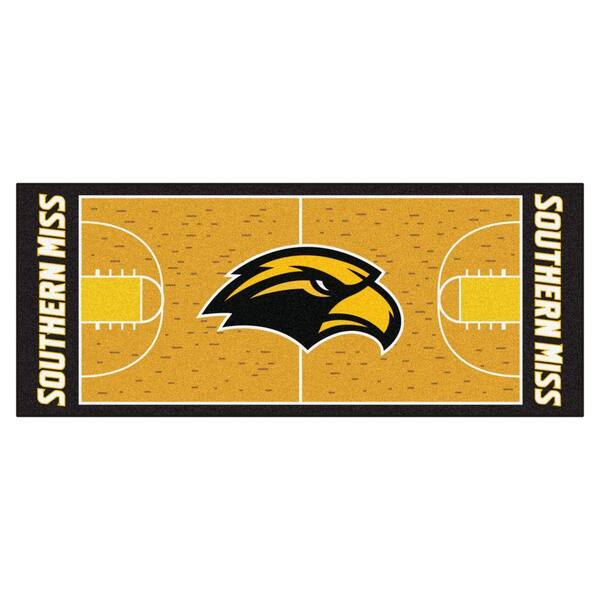 FANMATS NCAA University of Southern Mississippi Gold 3 ft. x 6 ft. Basketball Runner Rug