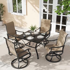 Swivel Metal Sling Outdoor Dining Chair（Set of 4）