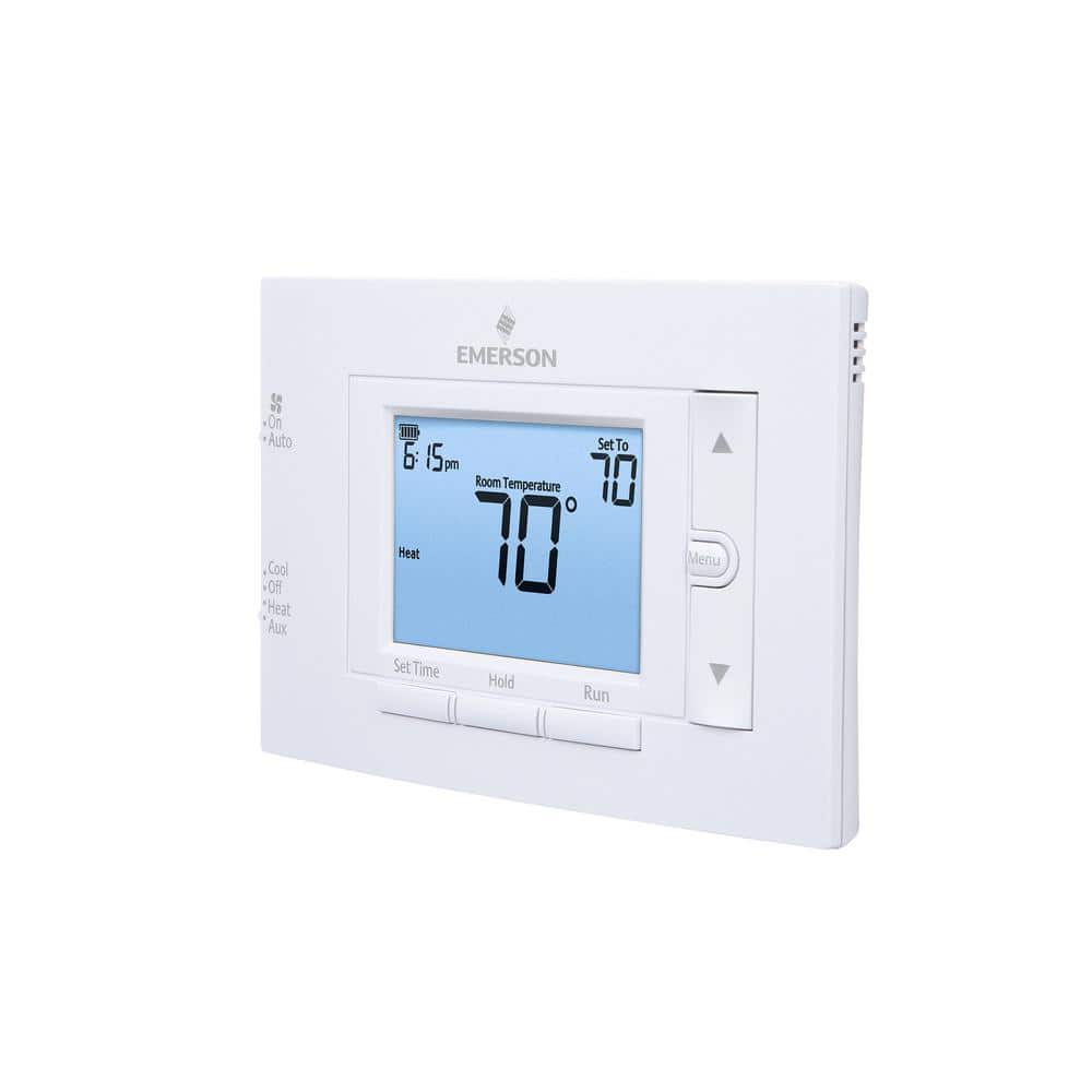 Emerson White Programmable Digital Heat Pump Thermostat