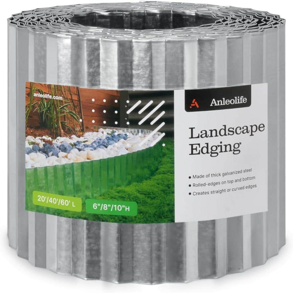 "Heavy Duty 40ft Galvanized Landscape Edging Roll, 6"" Tall Metal Garden Border, Silver" price history on PriceWatchPro