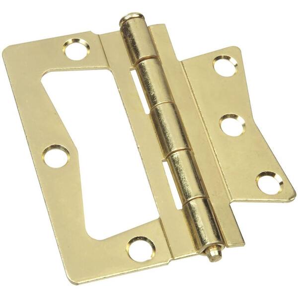Stanley-National Hardware 3-1/2 in. Bright Brass Non-Mortise Hinge