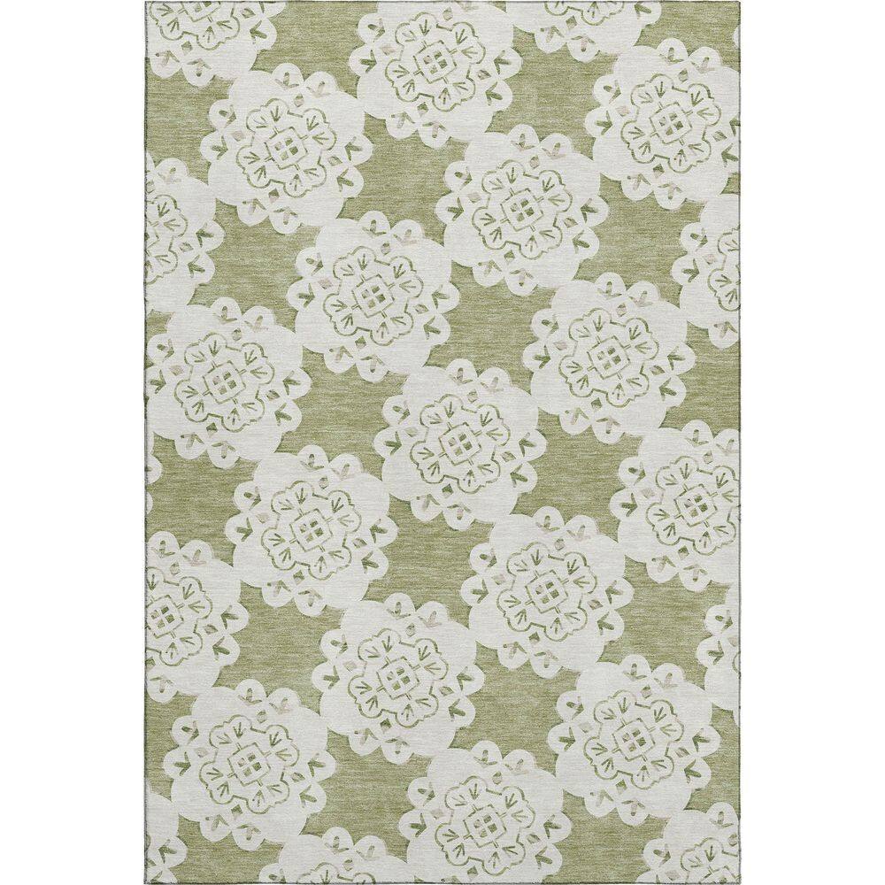 Mayfield Premium Machine Washable Abstract AMF2352 Aloe 3 ft. x 5 ft. Area Rug price history on PriceWatchPro