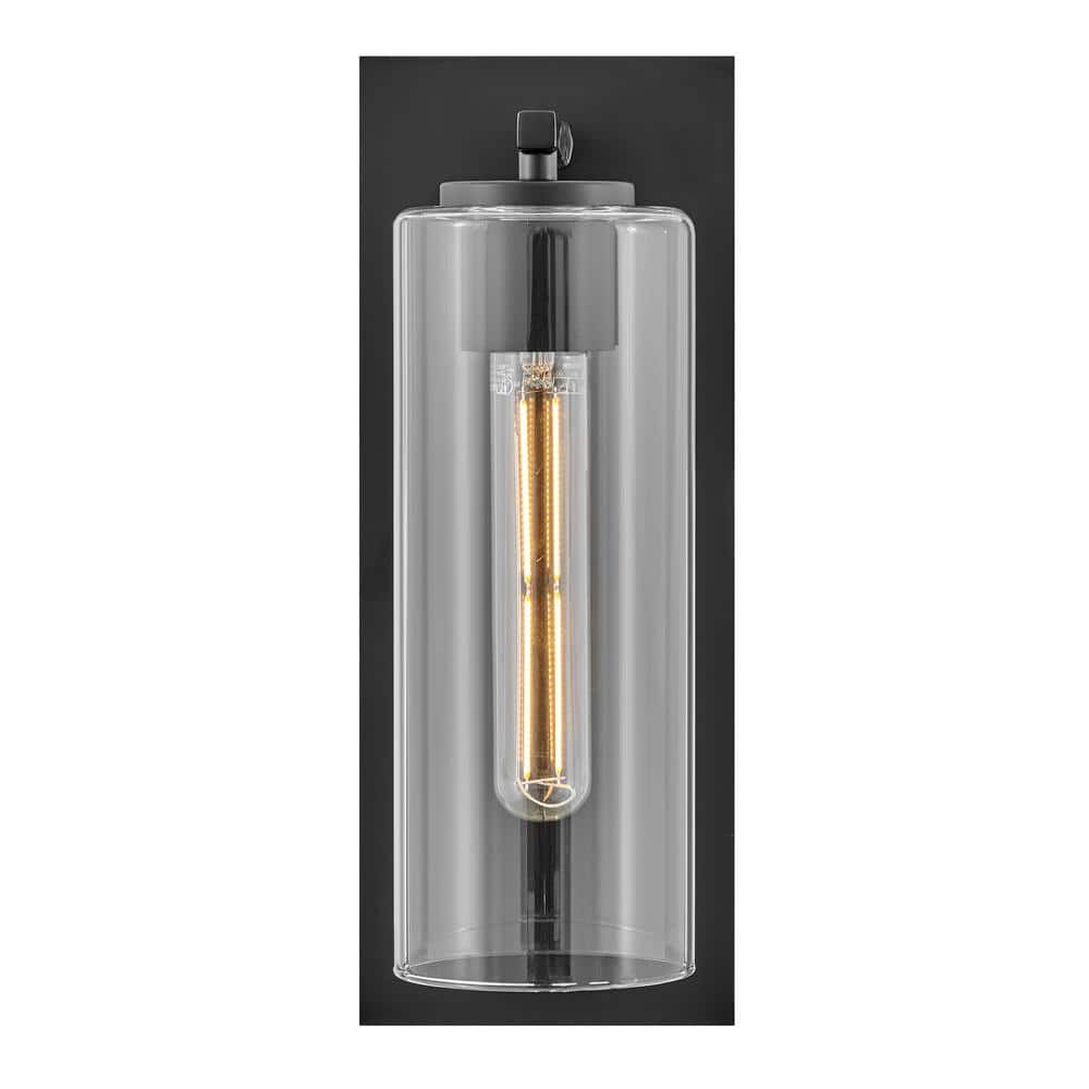 Lane Black and Clear Glass Dimmable Wall Sconce