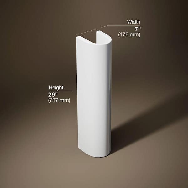 KOHLER Veer Vitreous China Pedestal in White K-5246-0 - The Home Depot